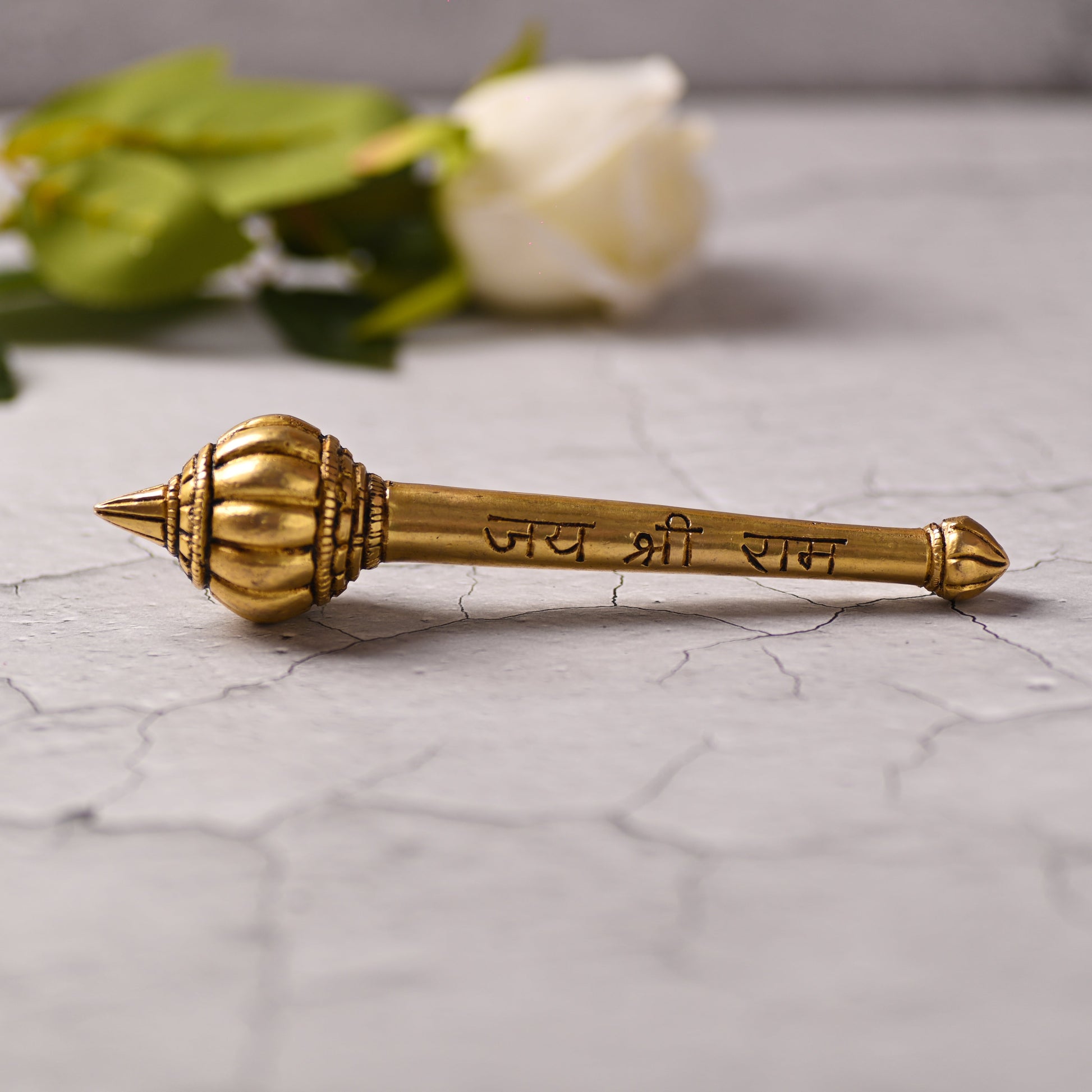 Brass Handcrafted Hanuman Mace/Gada – Strength & Devotion (6.5 Inch)