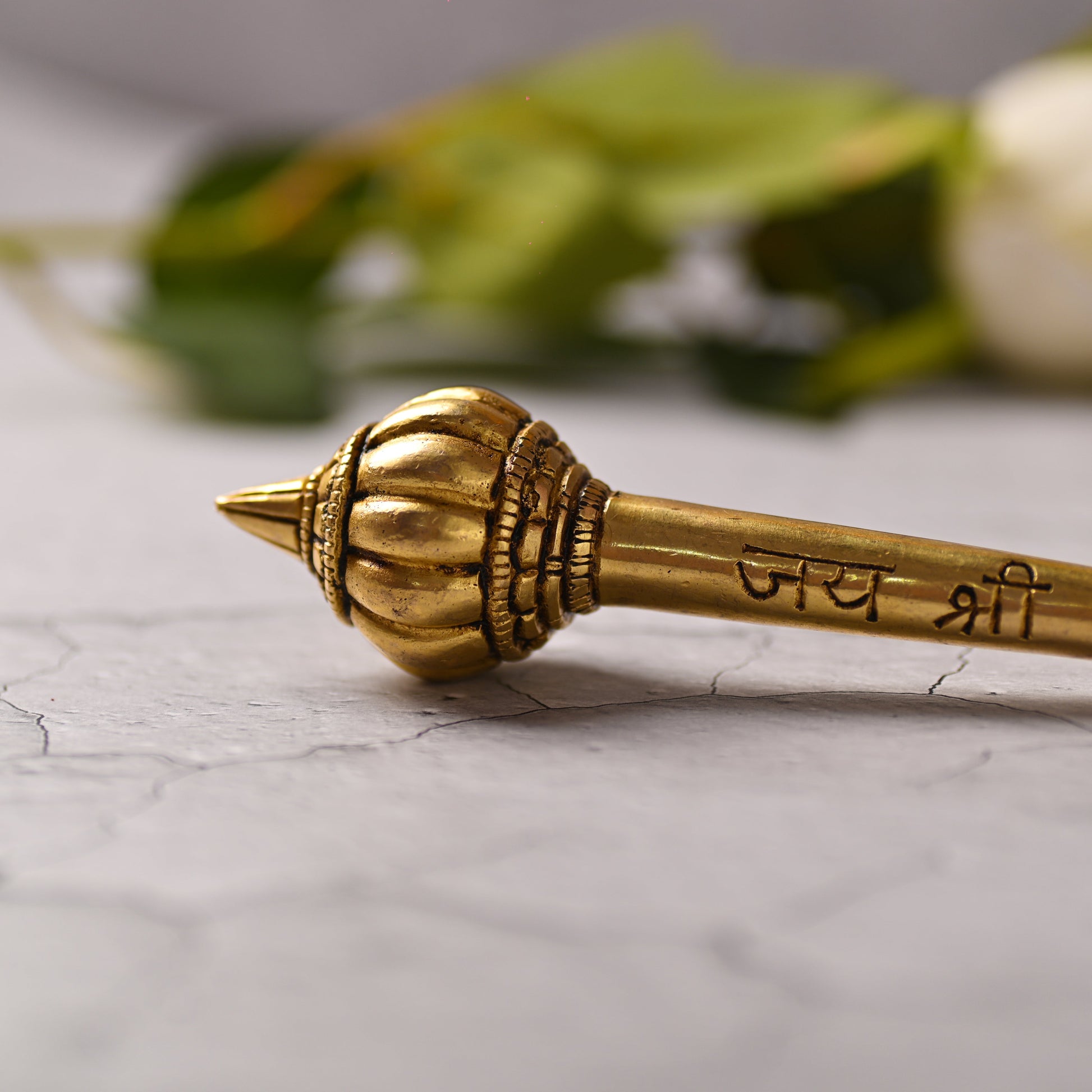 Brass Handcrafted Hanuman Mace/Gada – Strength & Devotion (6.5 Inch)