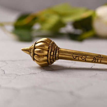 Brass Handcrafted Hanuman Mace/Gada – Strength & Devotion (6.5 Inch)