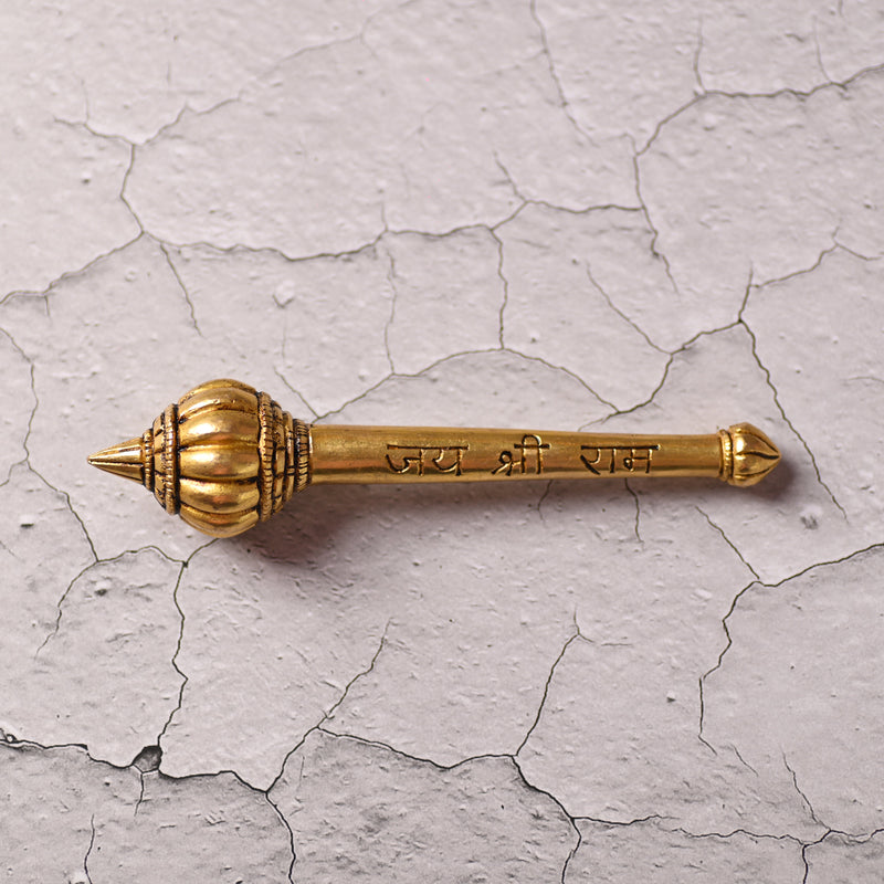 Brass Handcrafted Hanuman Mace/Gada – Strength & Devotion (6.5 Inch)