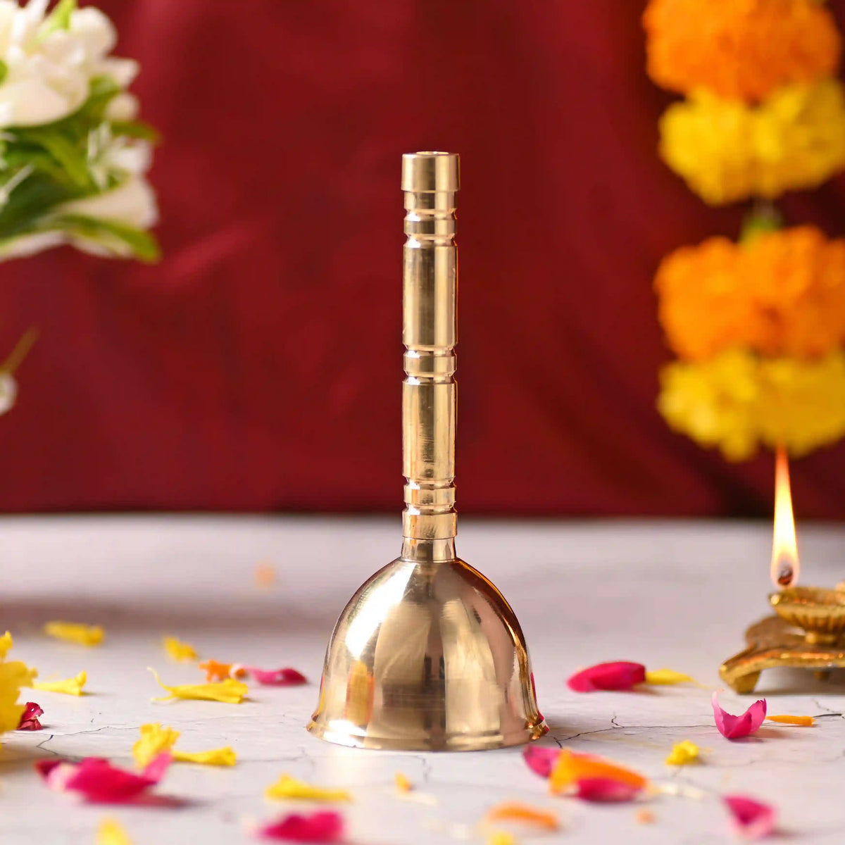Brass Traditional Pooja Handbell – Authentic Indian Brassware