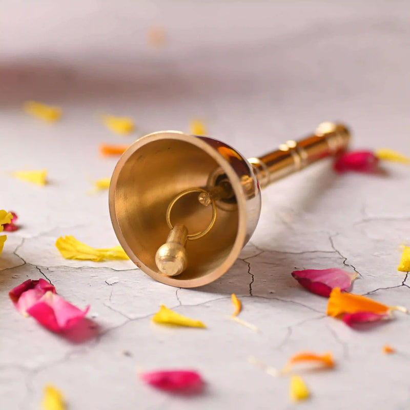 Brass Traditional Pooja Handbell – Authentic Indian Brassware