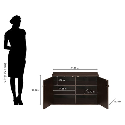 Nilkamal Churchill Shoe Cabinet (Classic Walnut)