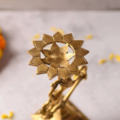 Brass Yali/kirtimukha Candle Stand (8.5 Inch)