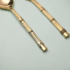 Handcrafted Brass Fork & Spoon Set – Premium Indian Brassware (7.2 Inch)