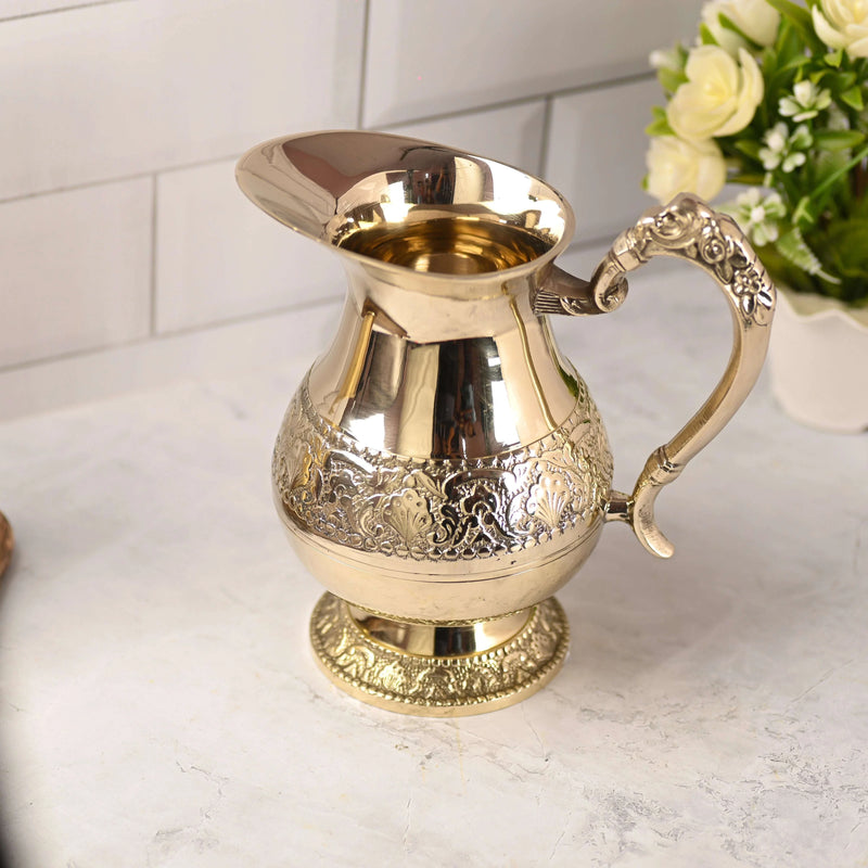 Brass Handcrafted Water Jug (8 Inch)