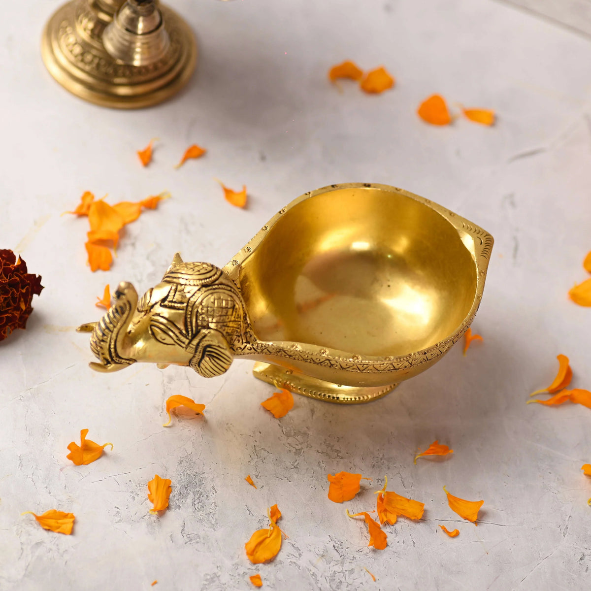 Brass Elephant Diya (3.5 Inch)