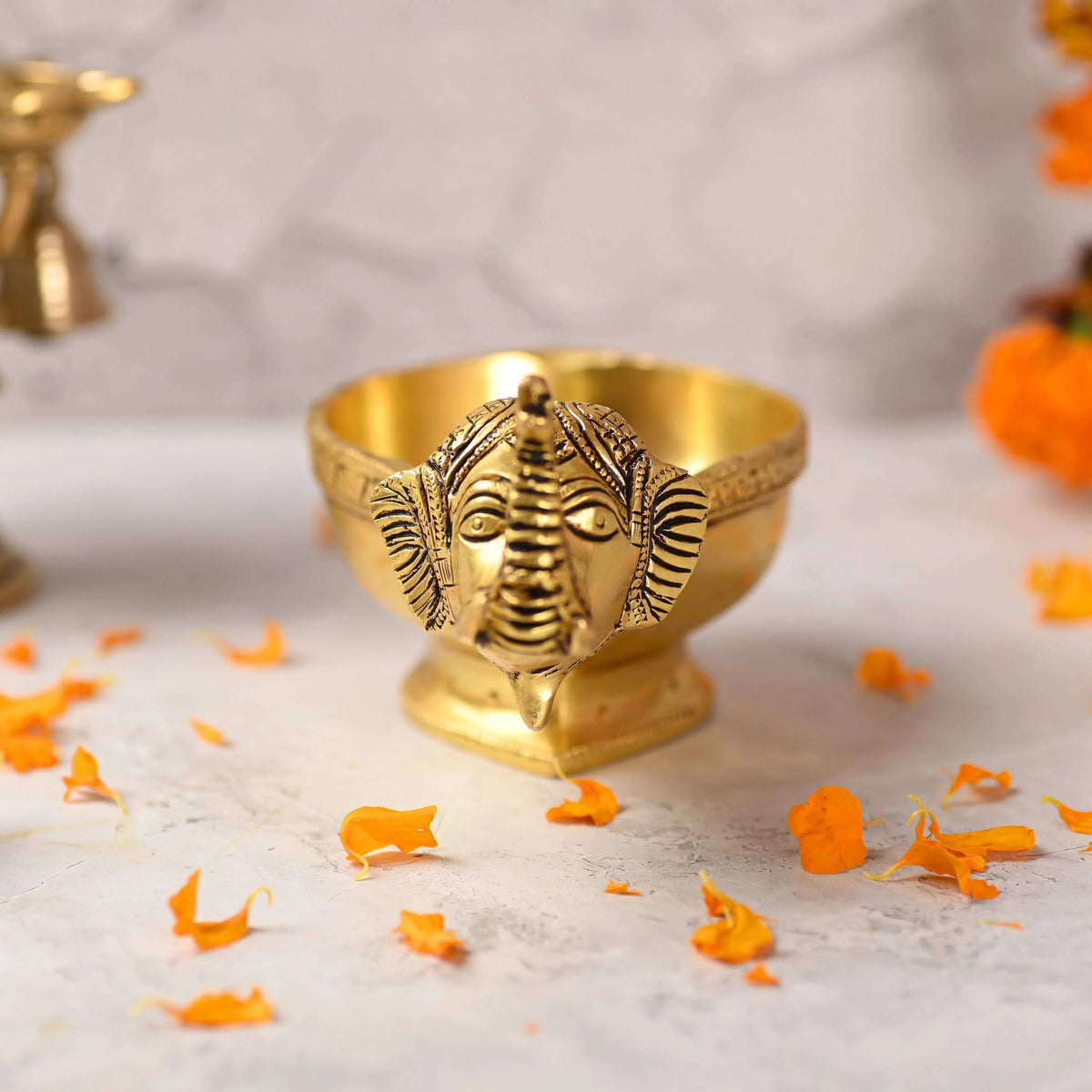 Brass Elephant Diya (3.5 Inch)