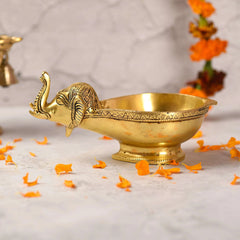 Brass Elephant Diya (3.5 Inch)