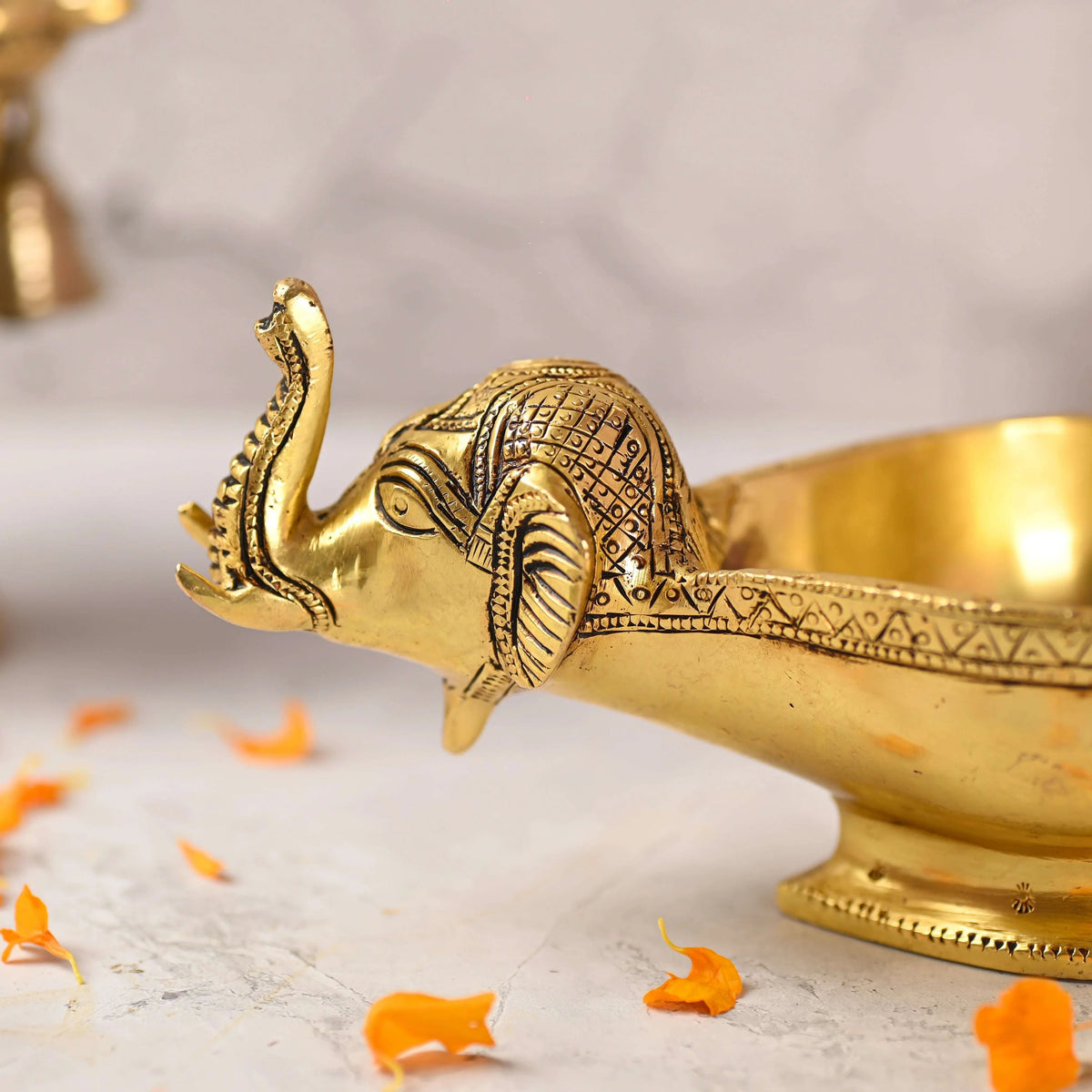 Brass Elephant Diya (3.5 Inch)