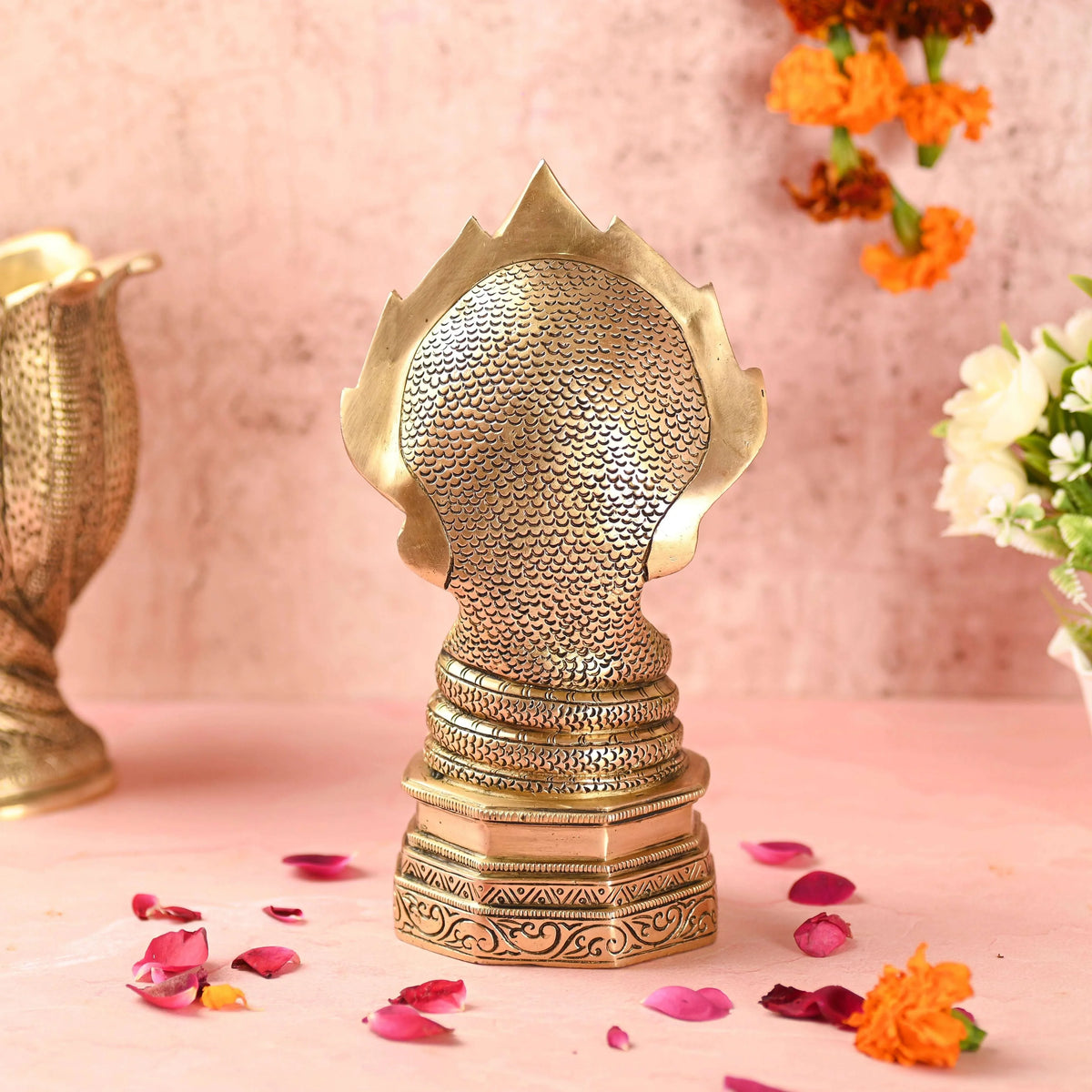 Brass Vintage Sheshnaag idol (9.8 Inch)