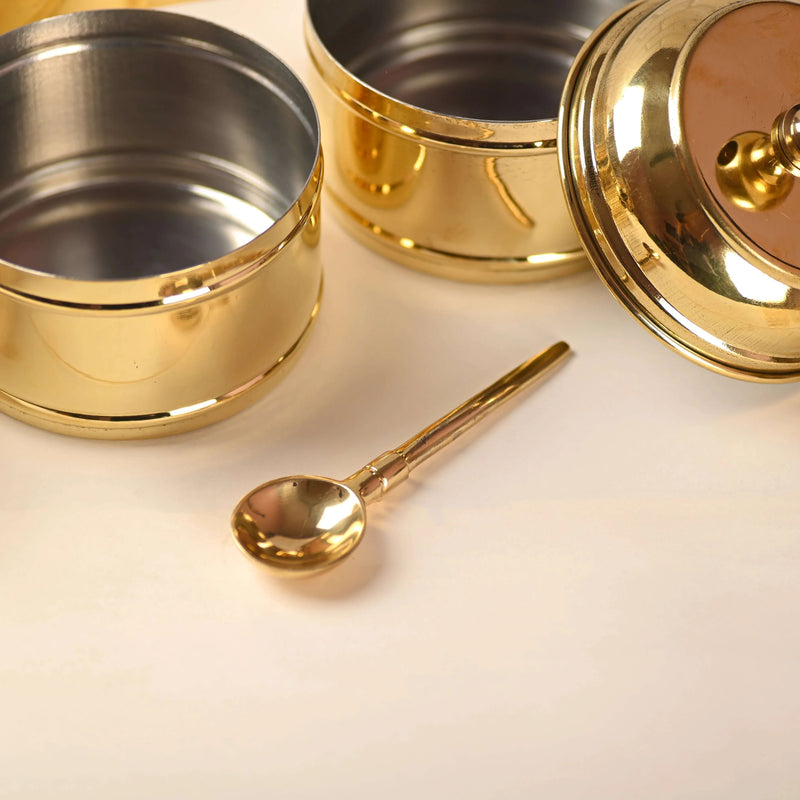 Brass 4-Tier Lunch Box/Tiffin Box (15.5 Inch)
