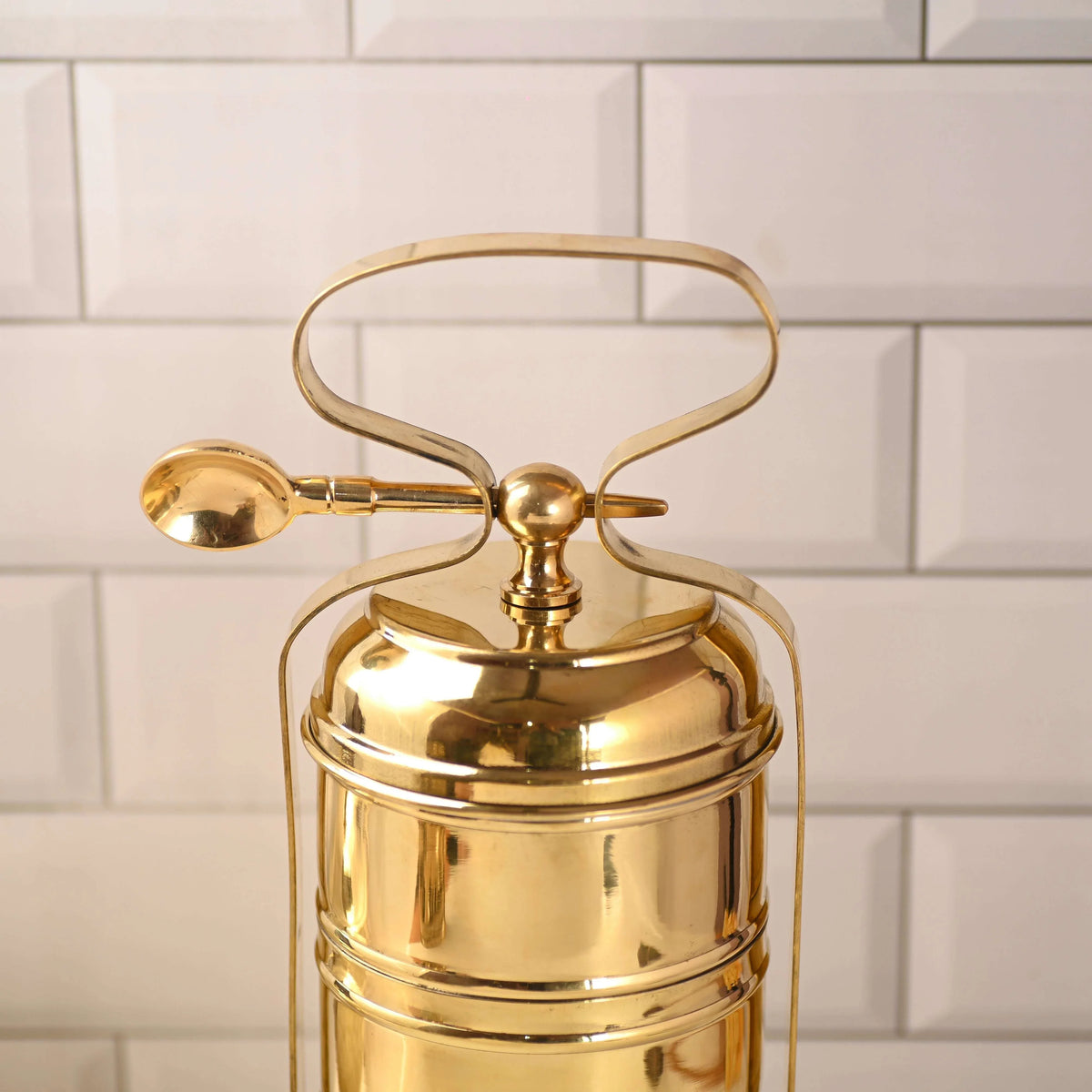 Brass 4-Tier Lunch Box/Tiffin Box (15.5 Inch)