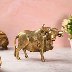 Brass Standing Bull Figurine (7 Inch)