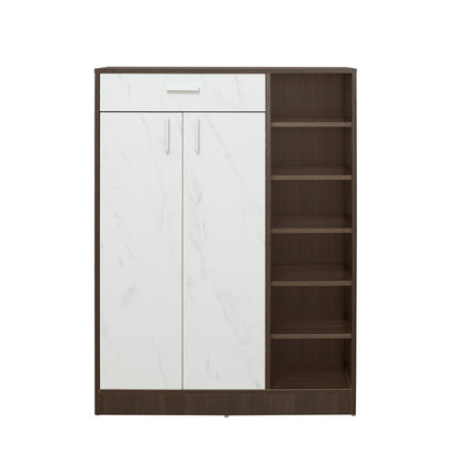 Nilkamal Cresta Shoe Cabinet (Golden Oak/White Statuario)