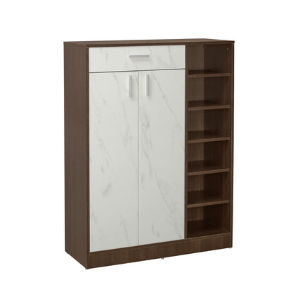 Nilkamal Cresta Shoe Cabinet (Golden Oak/White Statuario)