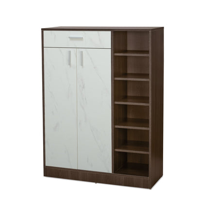 Nilkamal Cresta Shoe Cabinet (Golden Oak/White Statuario)