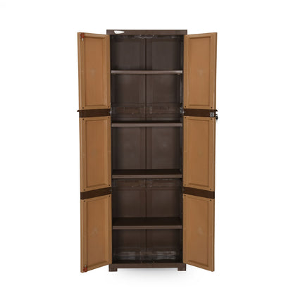Nilkamal Freedom Mini Medium (FML) Plastic Cabinet for Storage (Sandy & Dark Brown)