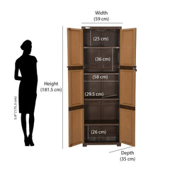 Nilkamal Freedom Mini Medium (FML) Plastic Cabinet for Storage (Sandy & Dark Brown)