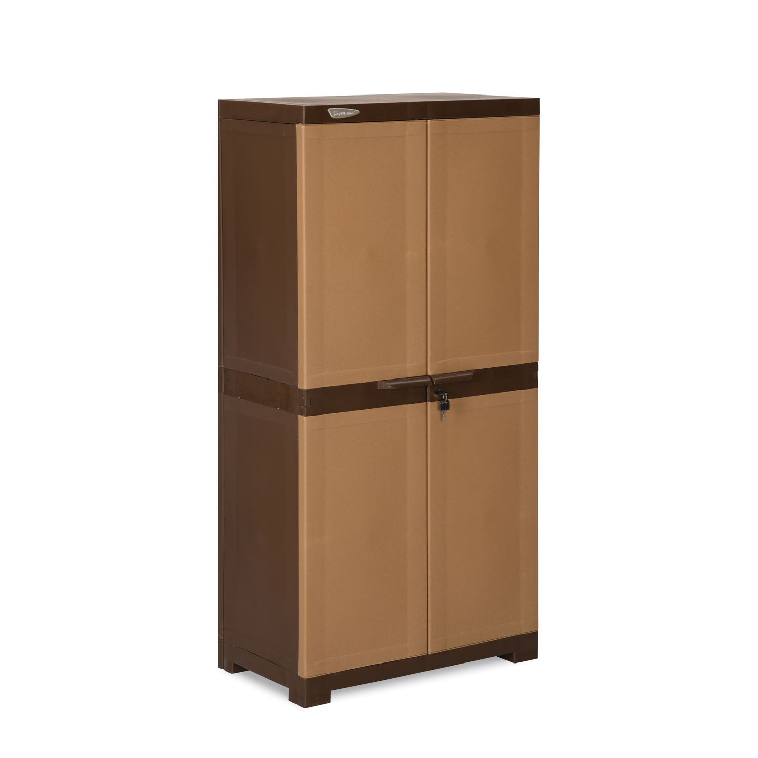 Nilkamal Freedom Mini Medium (FMM) Plastic Cabinet (Sandy & Dark Brown)