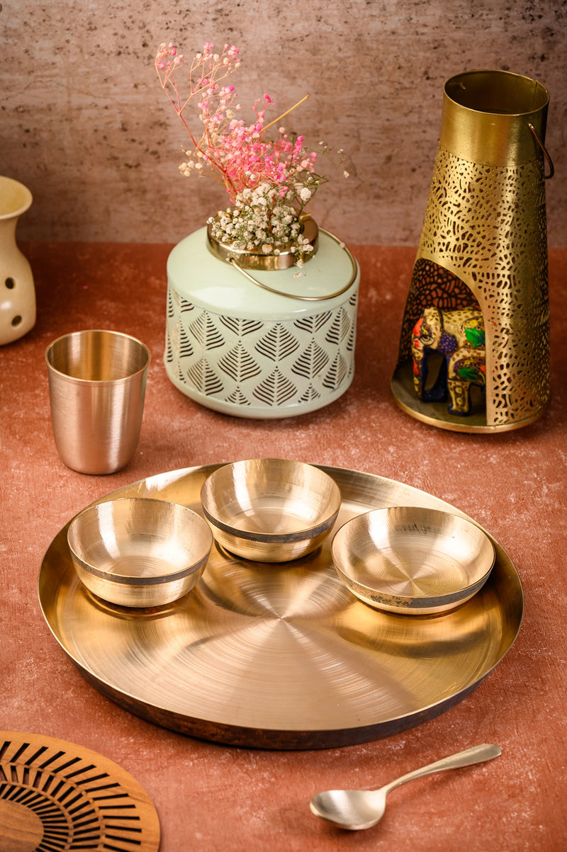 Kansa Crockery Set 6 Pc - Luxury Dinner Set