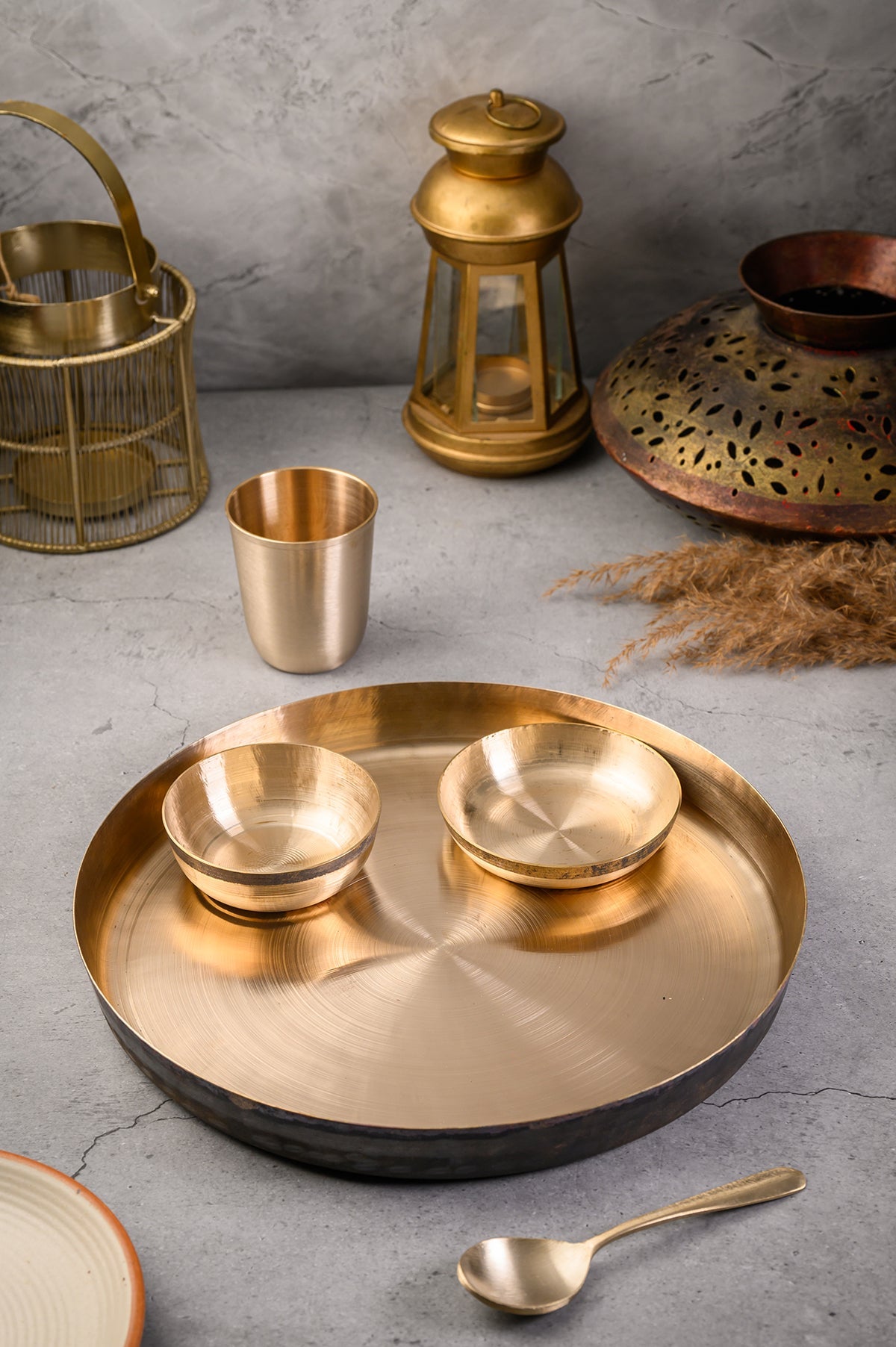 Kansa Thali Plate Set 5 Pc