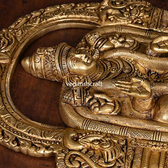 Brass Goddess Padmavati Wall Hanging In Frame (20 Inch)