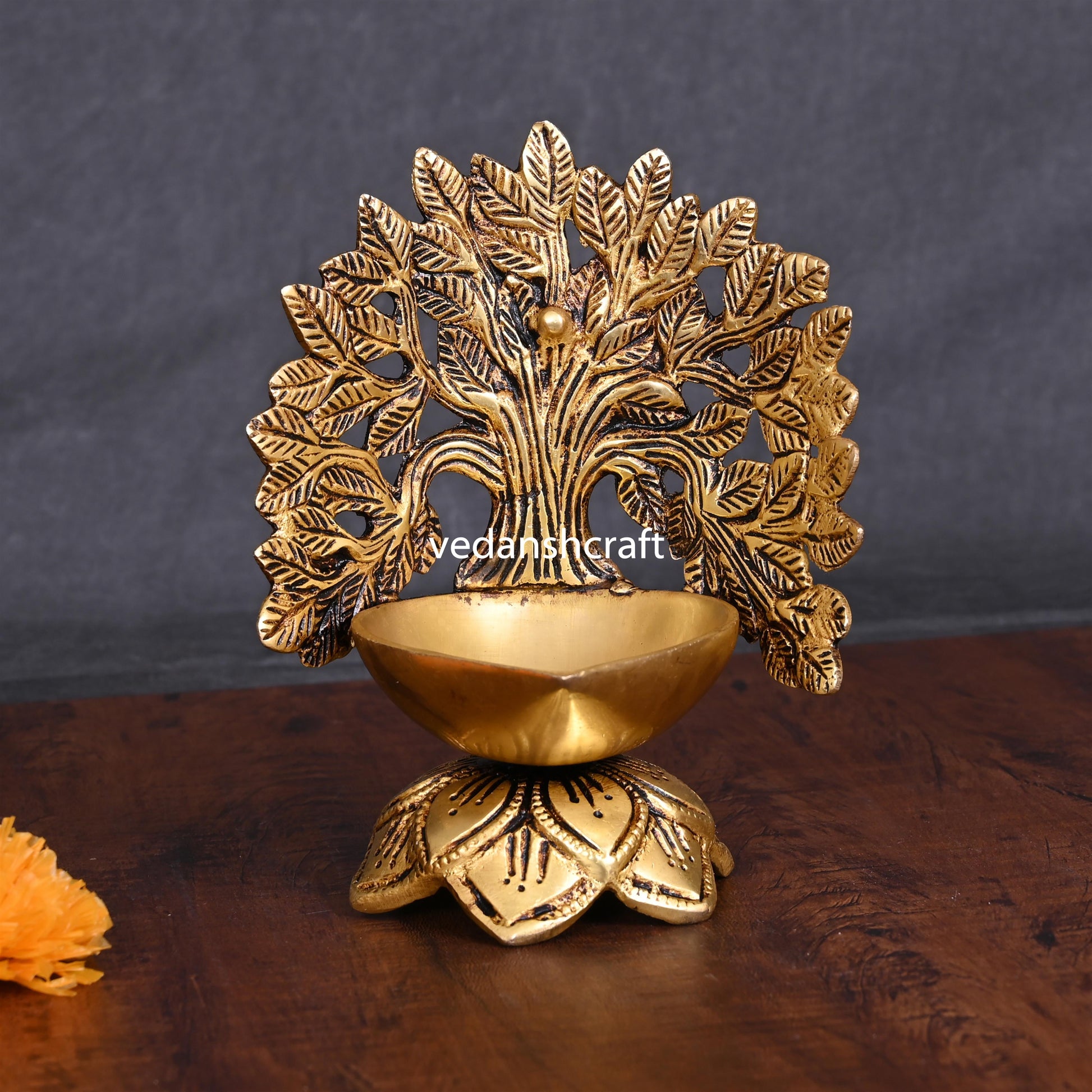 Brass Kalpvriksha Diya/Lamp (6 Inch)