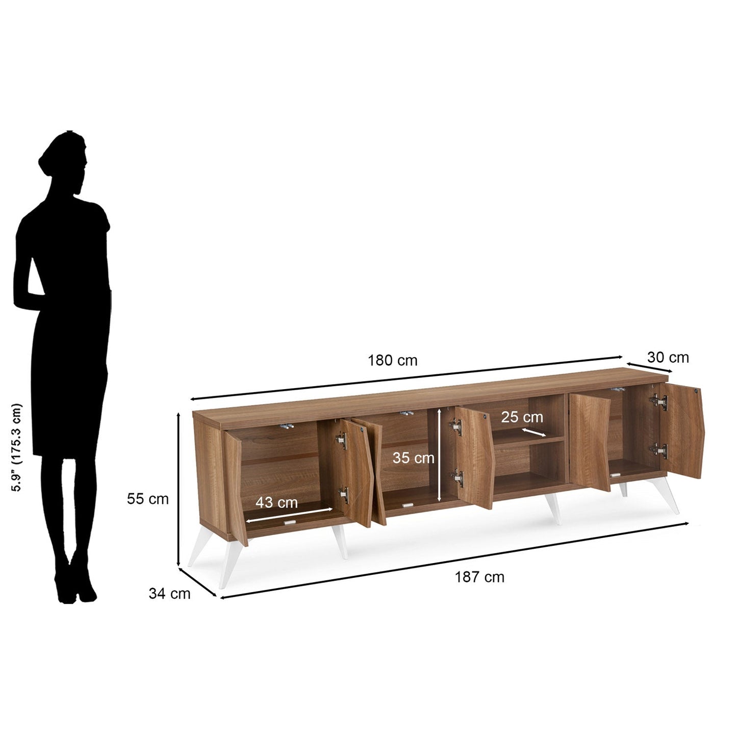 Nilkamal Trixie Wall Unit (Oak)