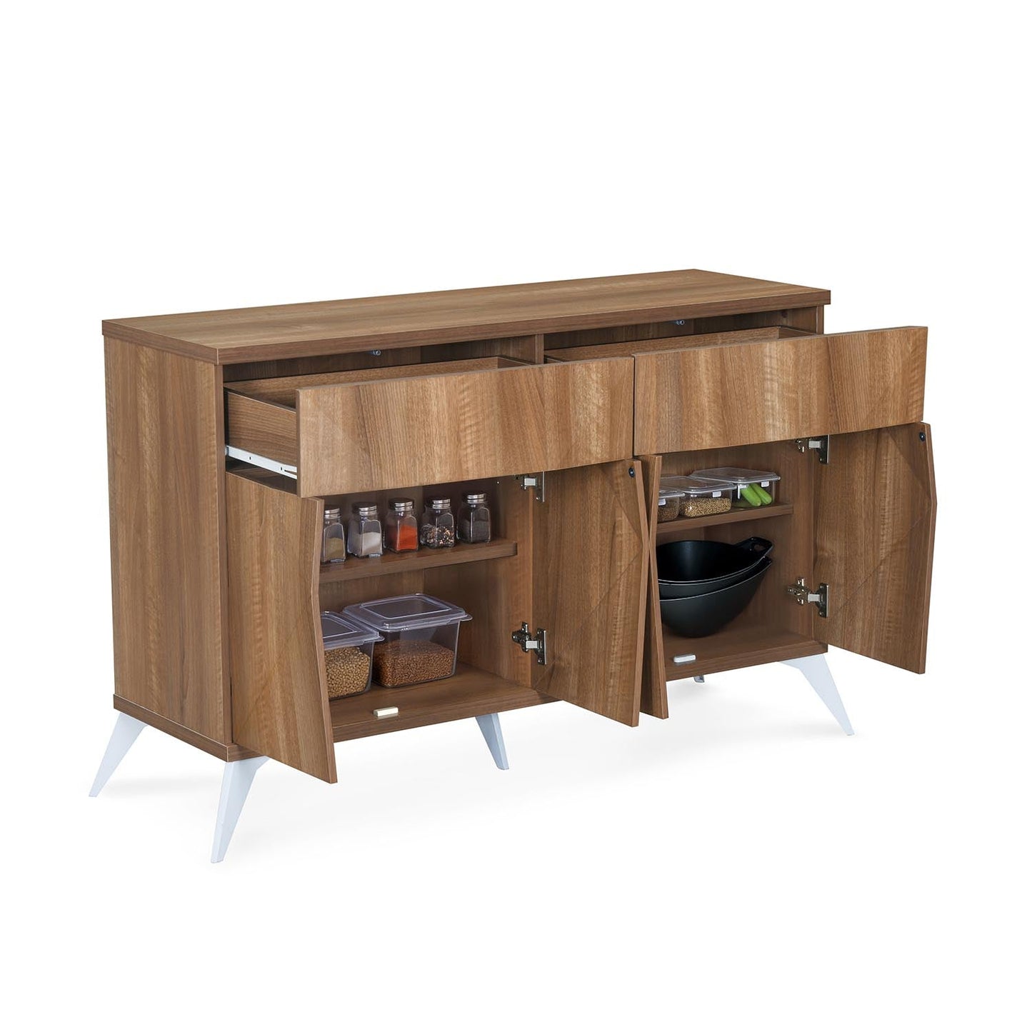 Nilkamal Trixie Buffet Sideboard Cabinet (Oak)