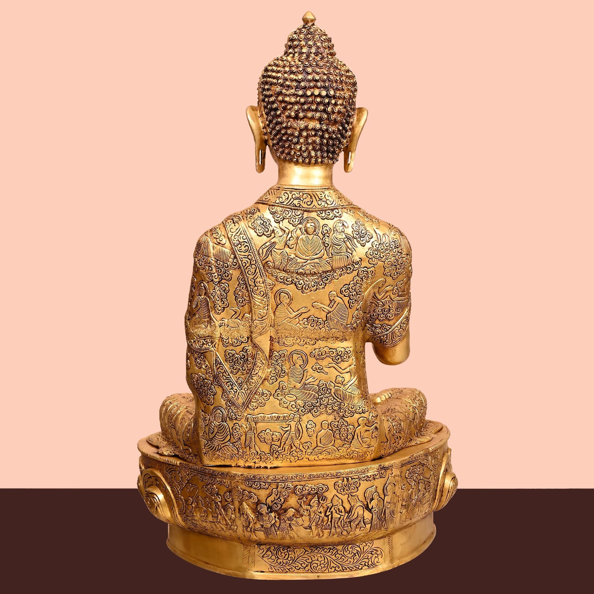 Brass Handcarved Blessing Buddha (33 Inch)