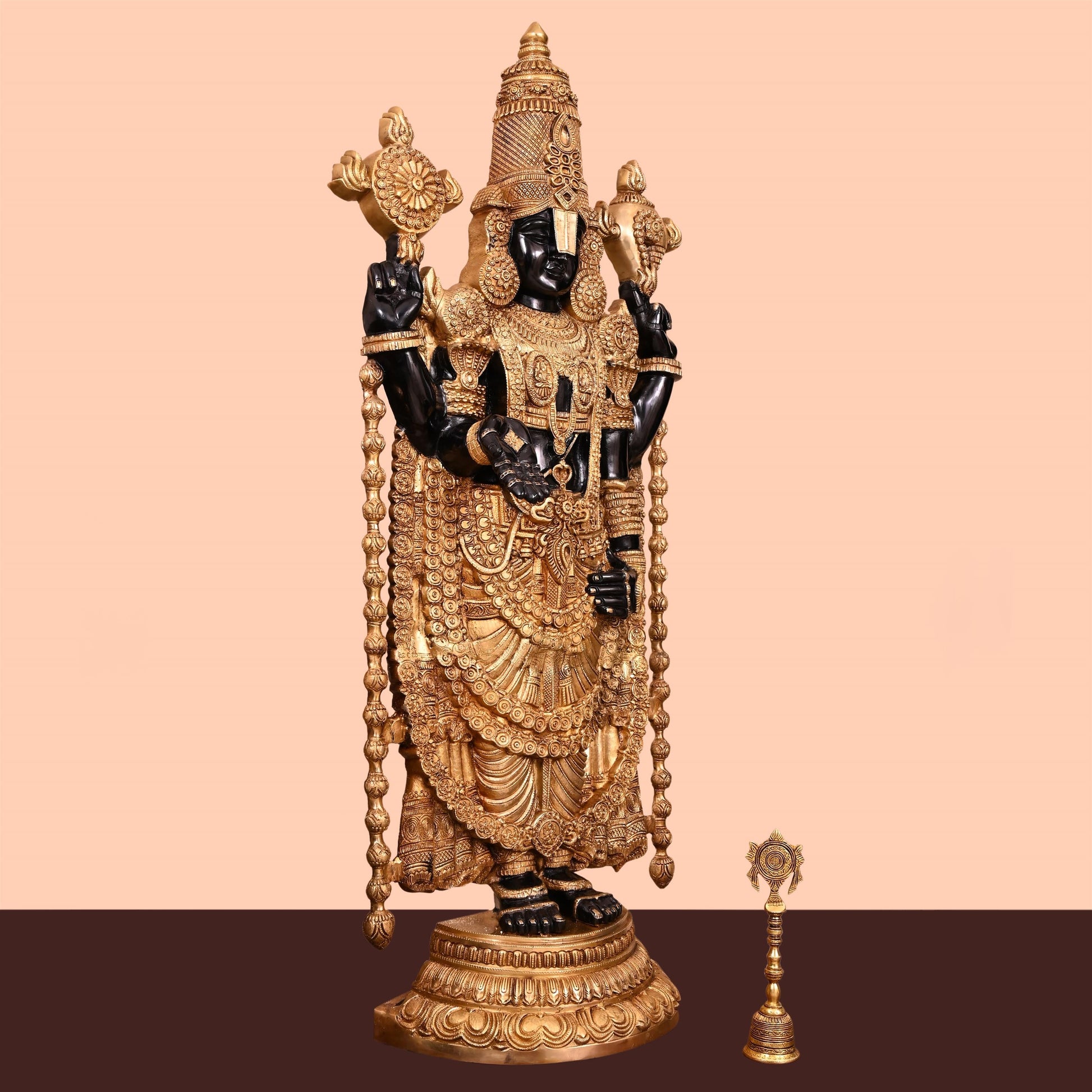 Brass Tirupati Balaji/Venkateshwar Idol (48 Inch)