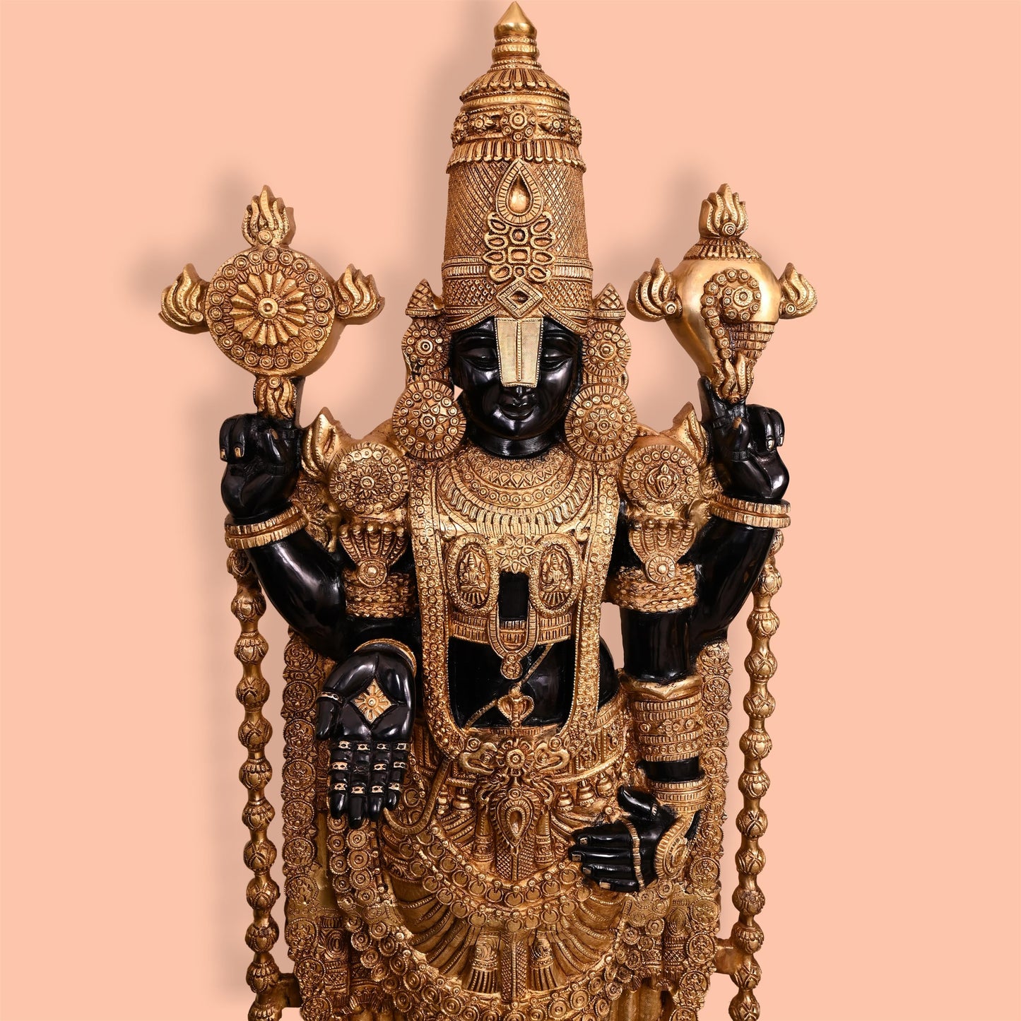 Brass Tirupati Balaji/Venkateshwar Idol (48 Inch)