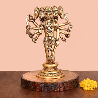 Brass Panchmukhi Hanuman Idol (11.8 Inch)