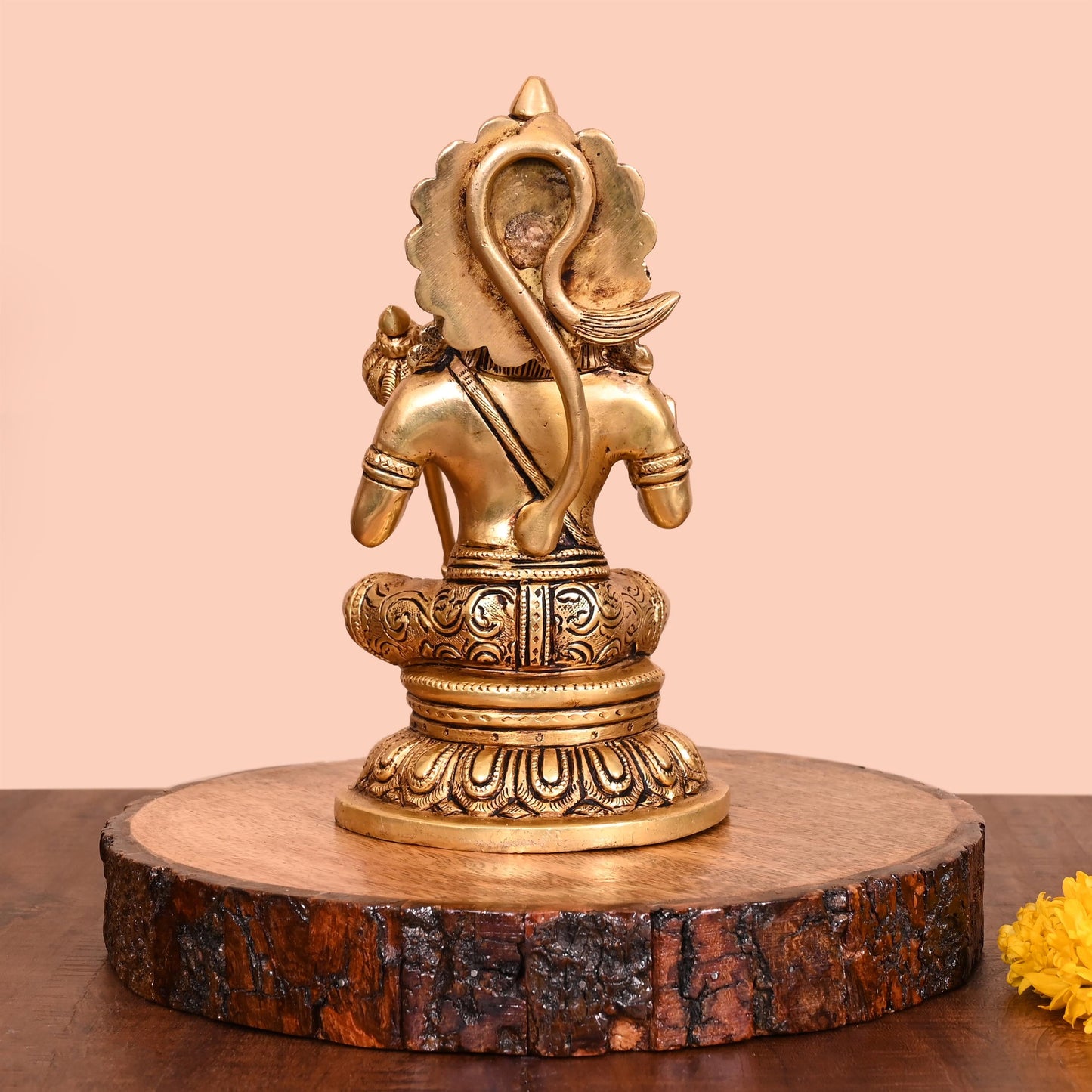 Brass Sitting Hanuman Idol (8 Inch)