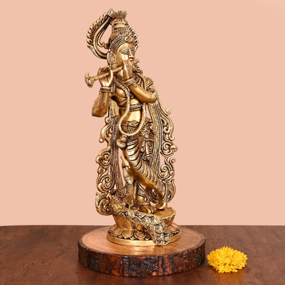 Brass Lord Krishna Statue (18 Inch)