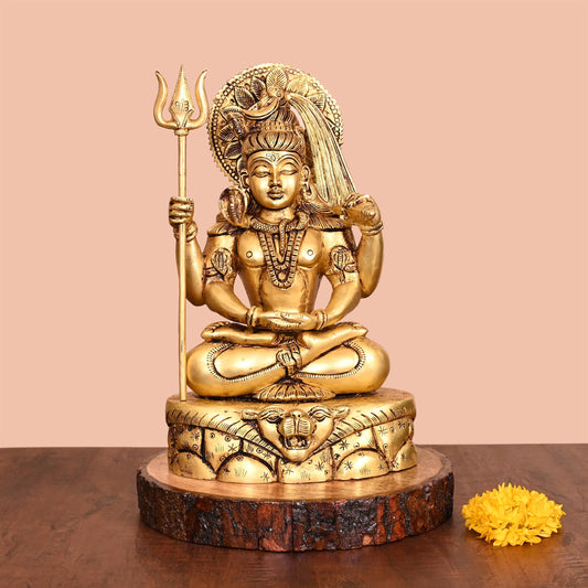 Brass Lord Shiva Idol (12.5 Inch)