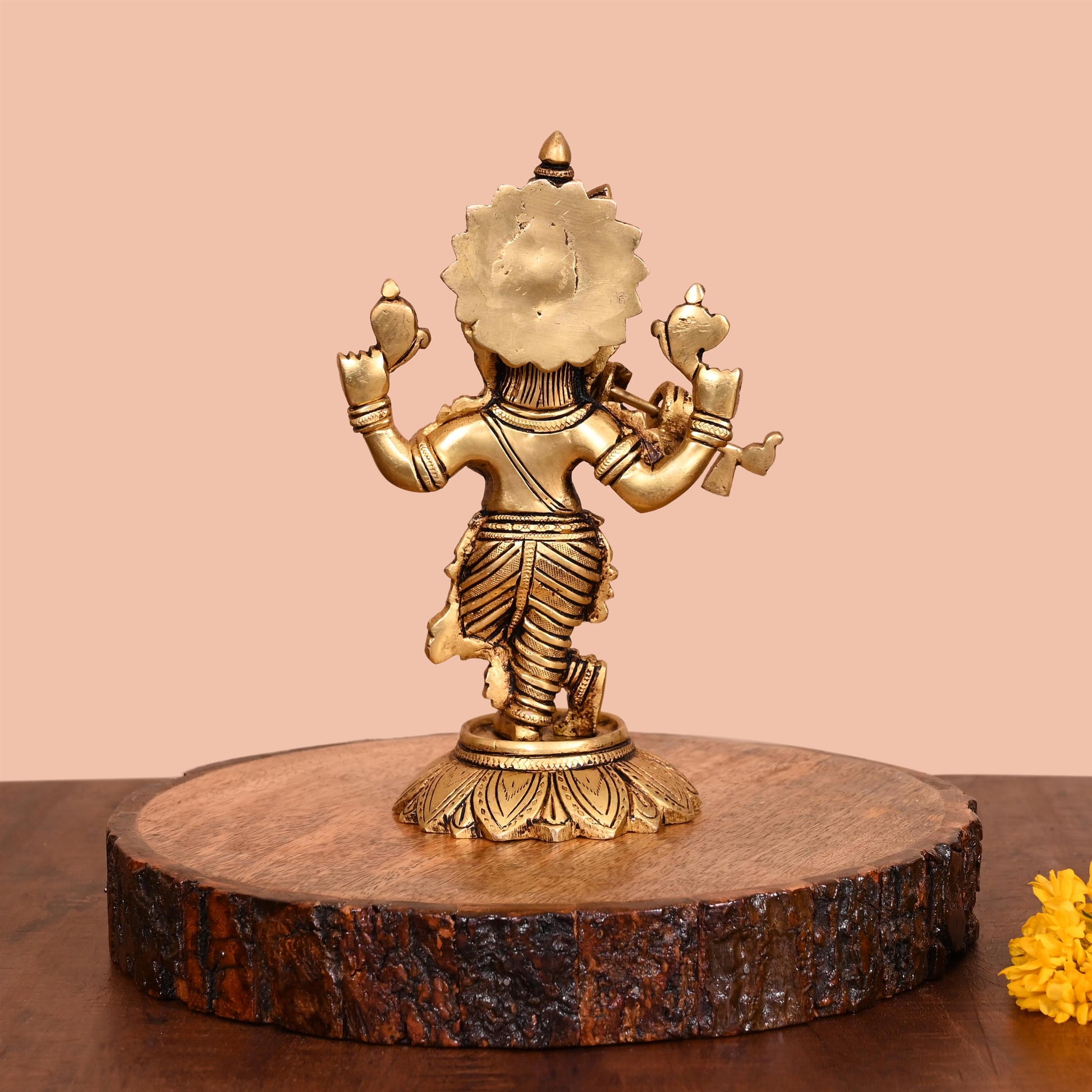 Brass Murli Ganesha Idol (7.5 Inch)