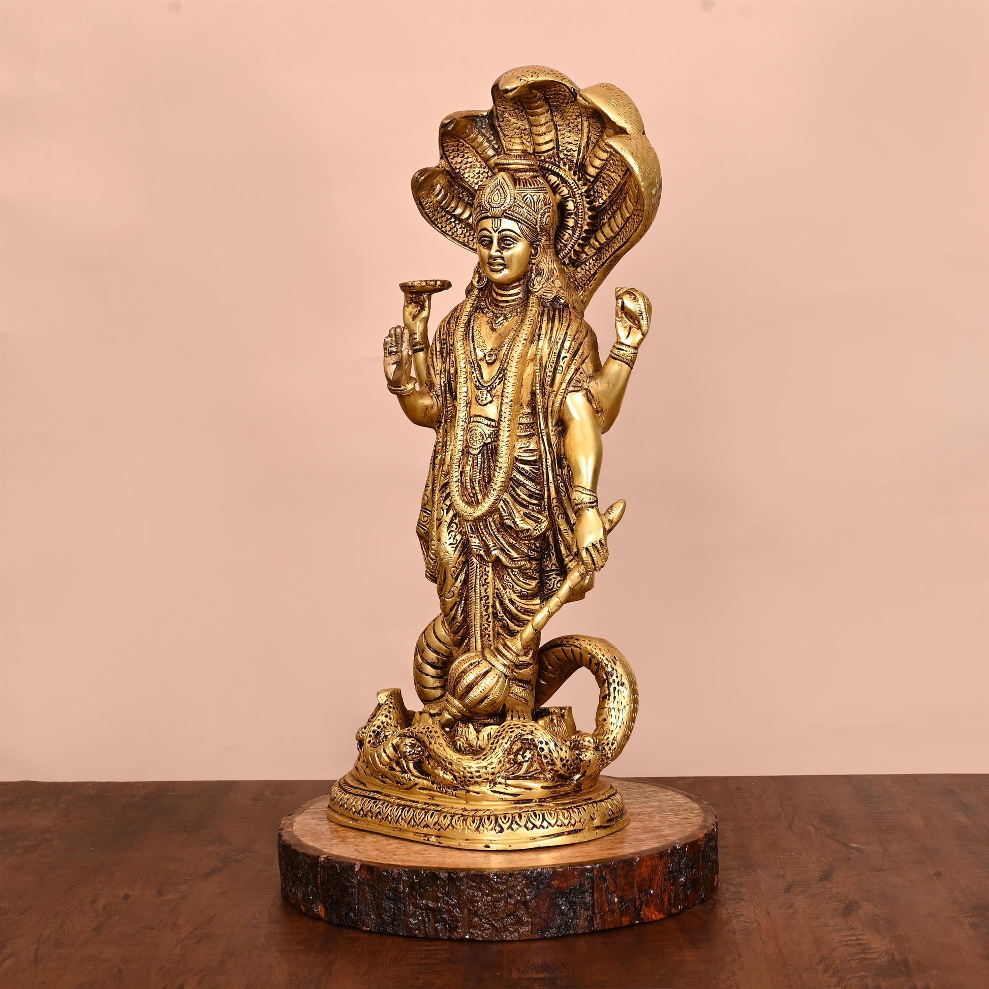 Brass Standing Lord Vishnu Idol (17 Inch)