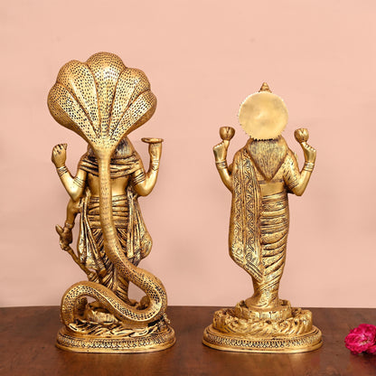 Brass Standing Vishnu Lakshmi Set