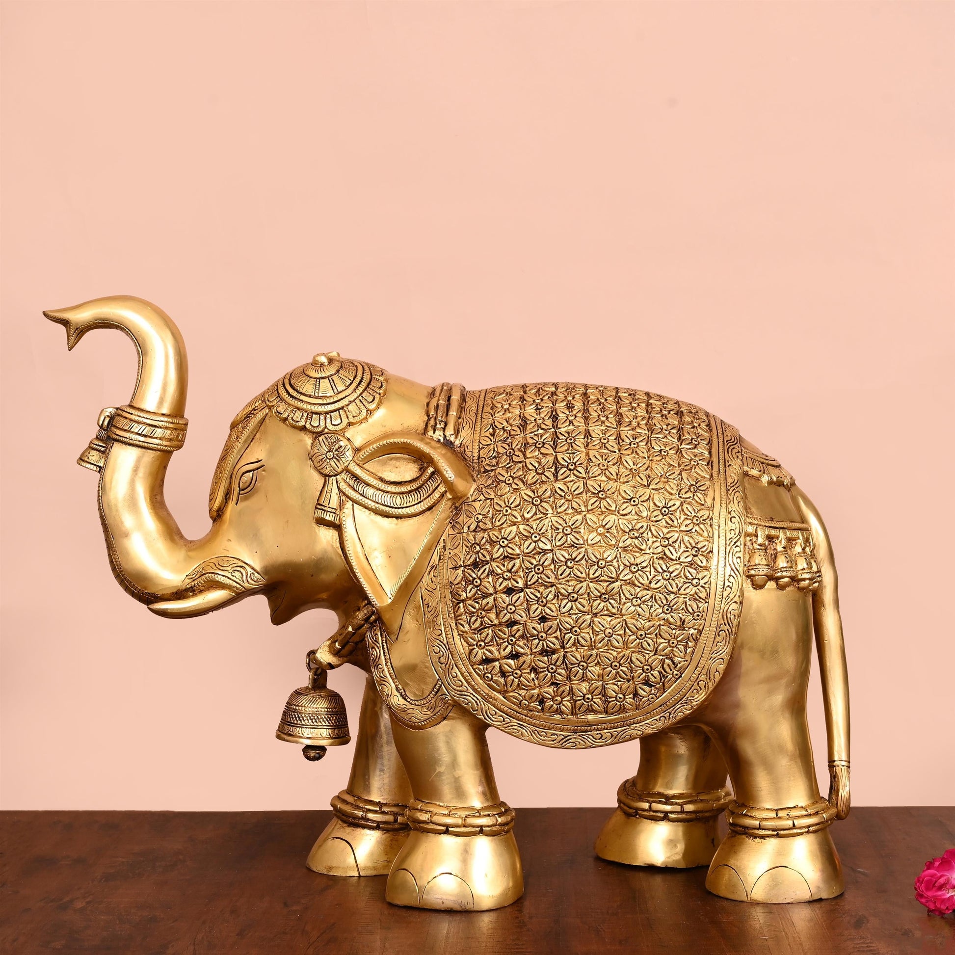 Brass Royal Elephant Statue (16 Inch)