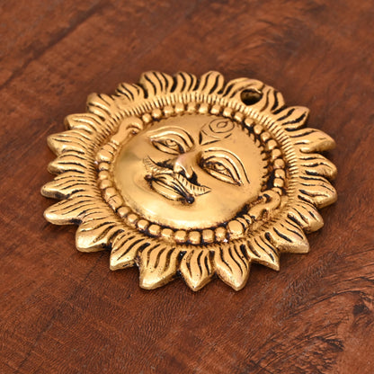 Brass Sun Face Wall Hanging (4.2 Inch)