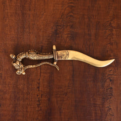 Brass Handcrafted Katar with Velvet Gift Box – Premium Indian Decor (9.5 Inch)