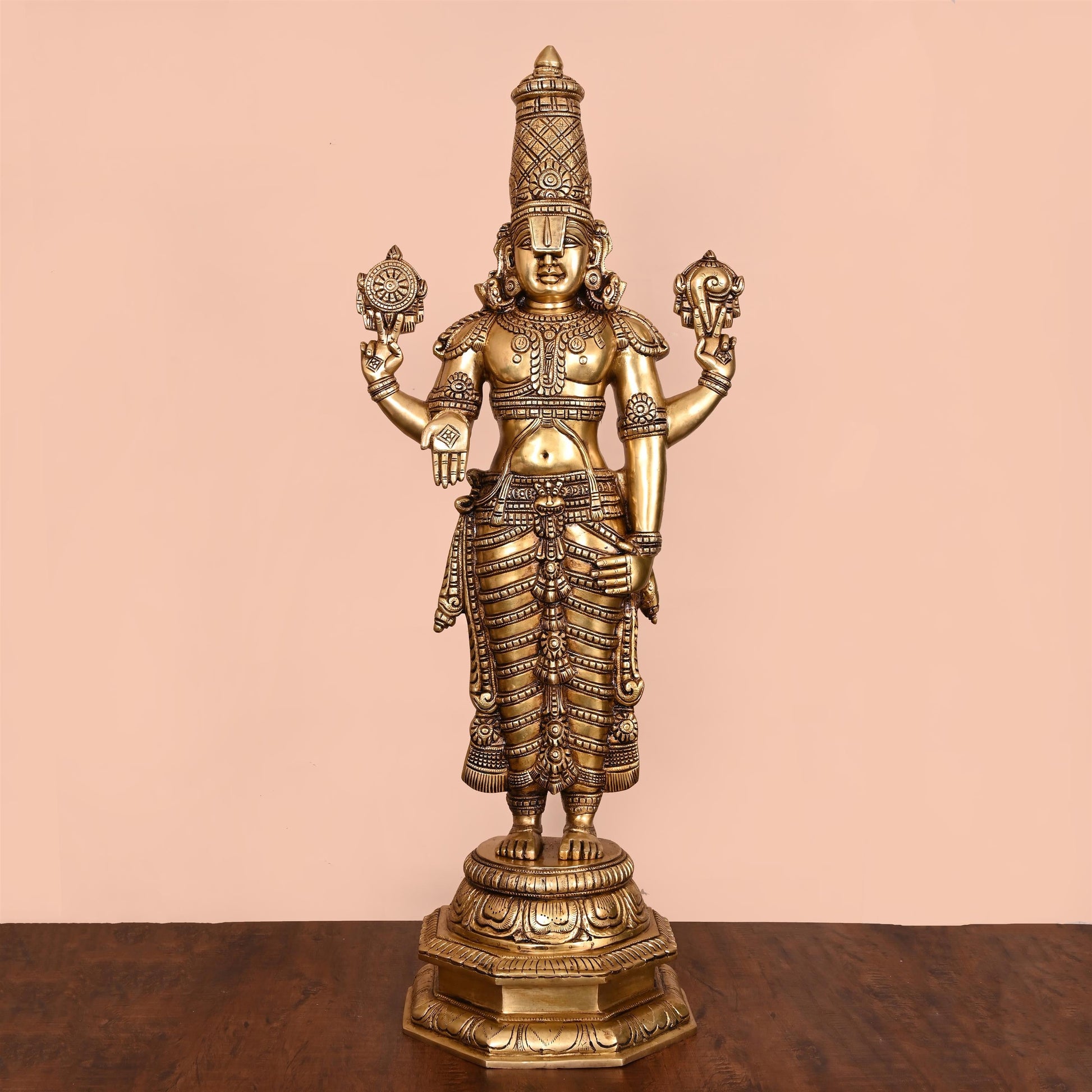 Brass Superfine Tirupati Balaji/Venkateshwar Idol (33 Inch)
