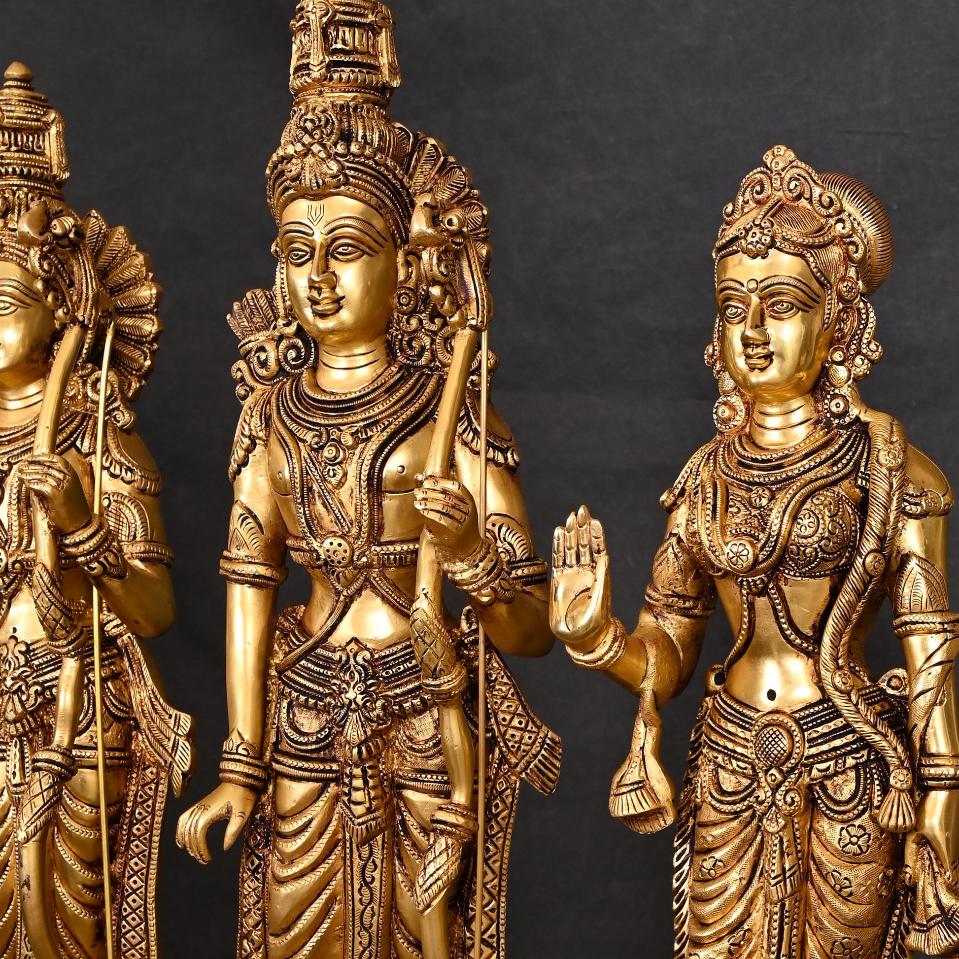 Brass Ram Darbar Statue Set (24.5 Inch)