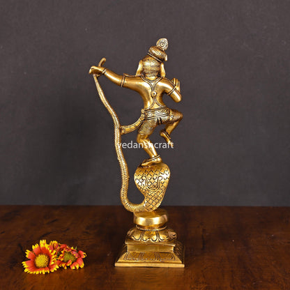 Brass Superfine Dancing Kalinga Krishna Statue (10.5")