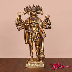 Brass Superfine Panchmukhi Hanuman Idol (14 Inch)