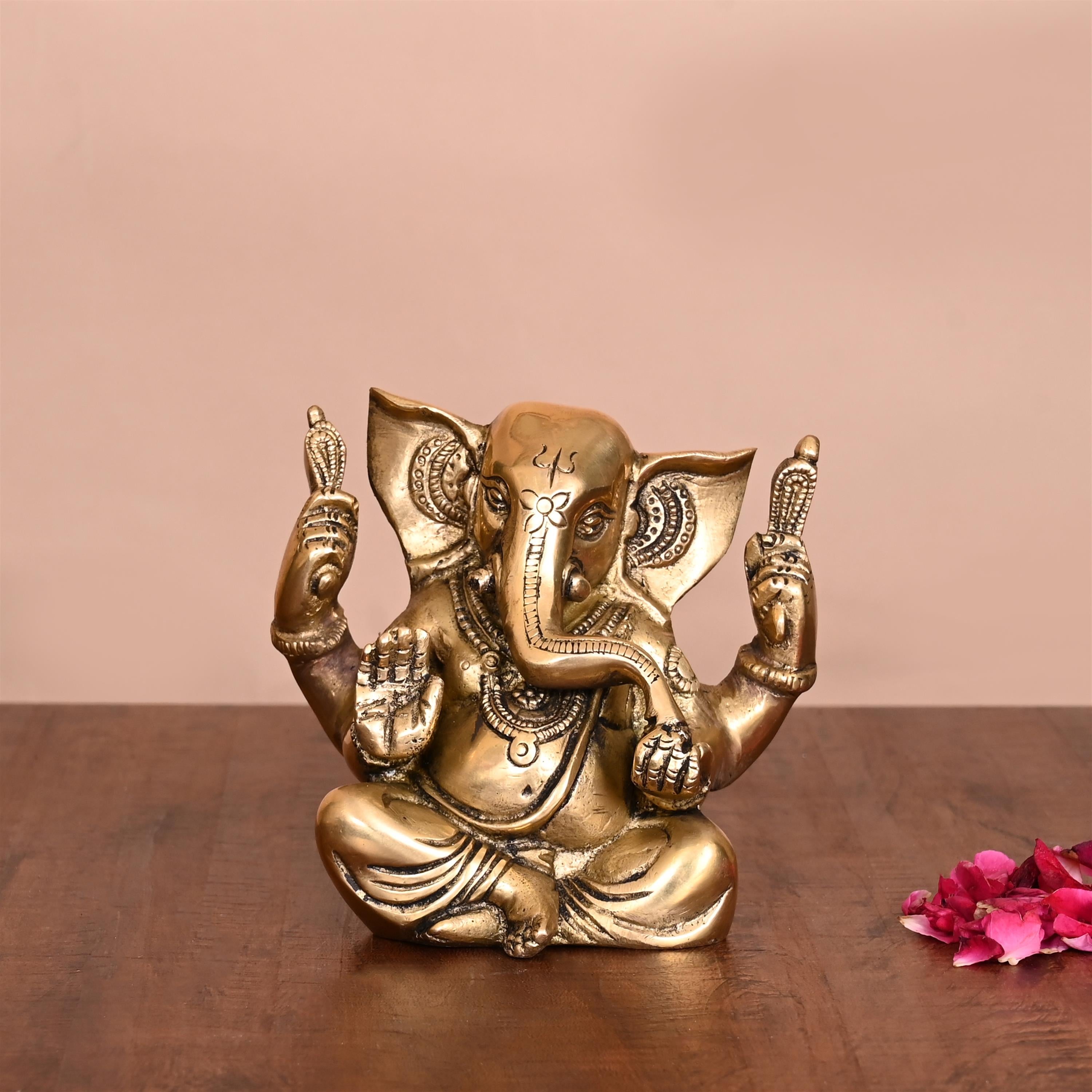 Brass Appu Ganesha Sitting Idol With Big Ears