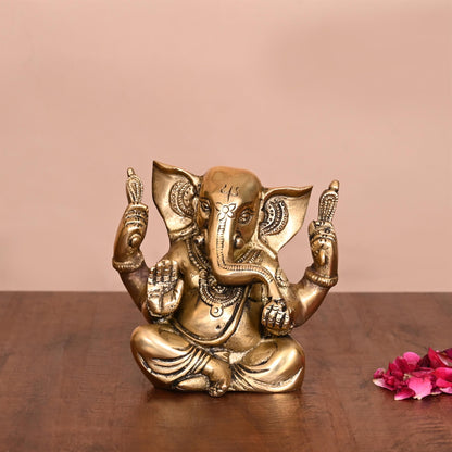 Brass Appu Ganesha Sitting Idol With Big Ears