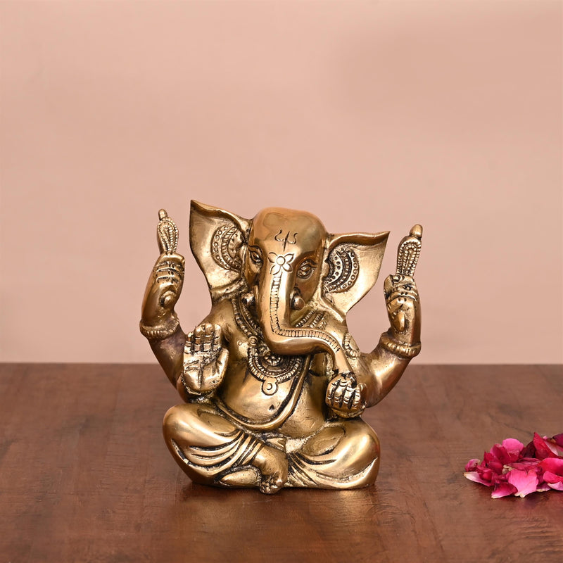 Brass Appu Ganesha Sitting Idol With Big Ears
